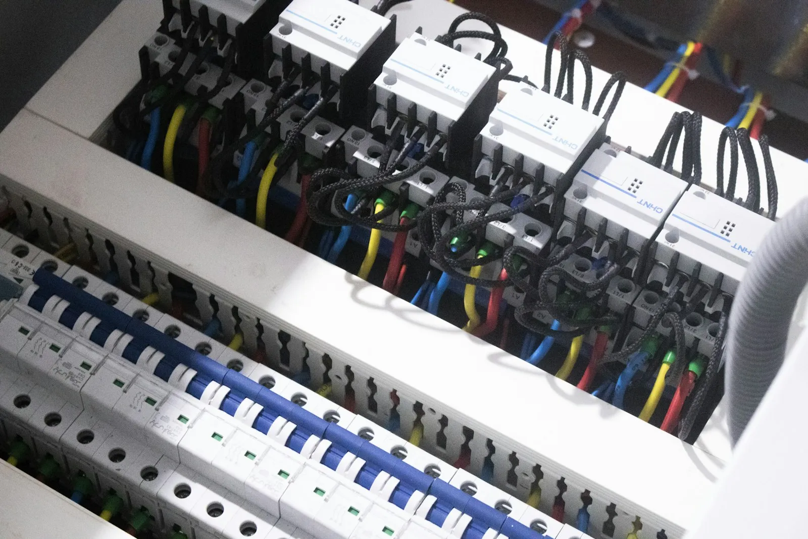Freshly upgraded switchboard with labelled circuits and safety switches